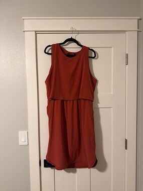 Prana Sleeveless Mini Dress in Rust Red